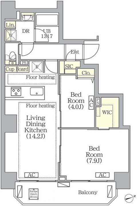 東京都港区南青山7(マンション)の賃貸物件の間取り