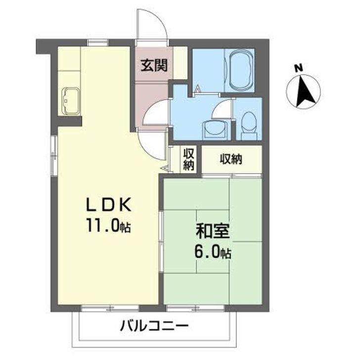 福島県郡山市八山田西2(アパート)の賃貸物件の間取り