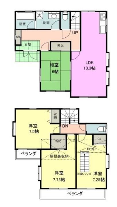 埼玉県さいたま市西区大字佐知川(一戸建)の賃貸物件の間取り