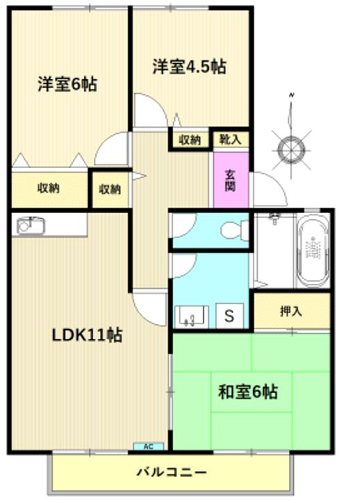 エクセルリバーサイドCの間取り