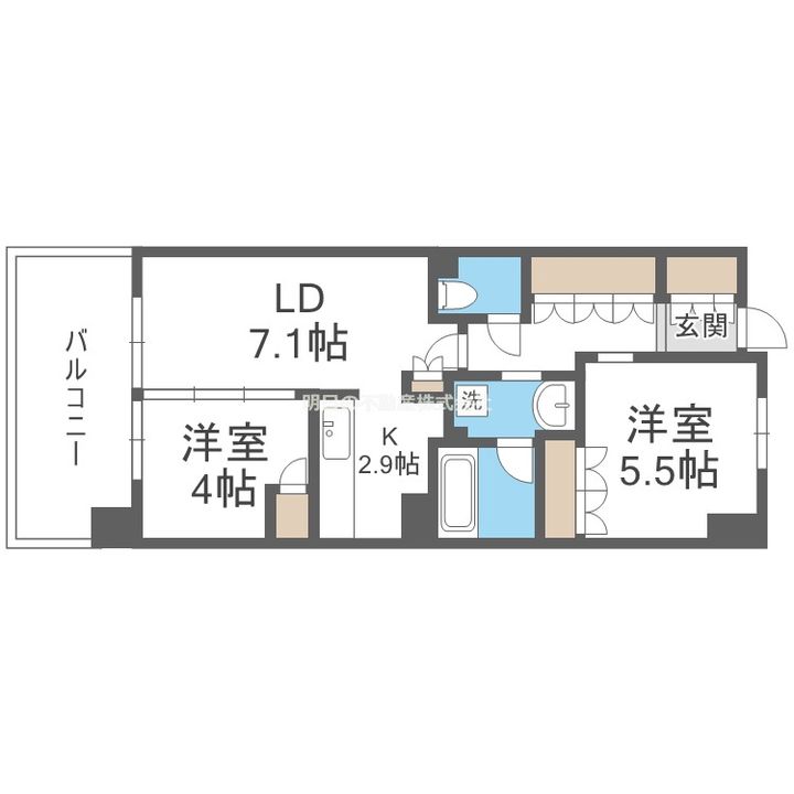 大阪府大阪市東淀川区下新庄3(マンション)の賃貸物件の間取り