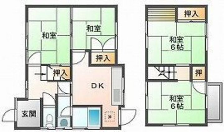 岡山県岡山市中区国富(一戸建)の賃貸物件の間取り