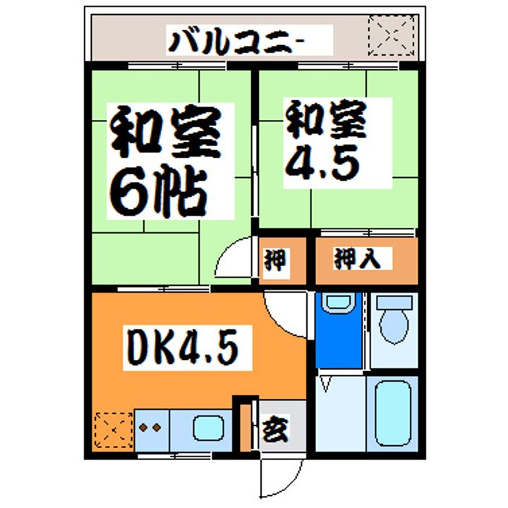 熊本県菊池郡大津町大字大津(アパート)の賃貸物件の間取り