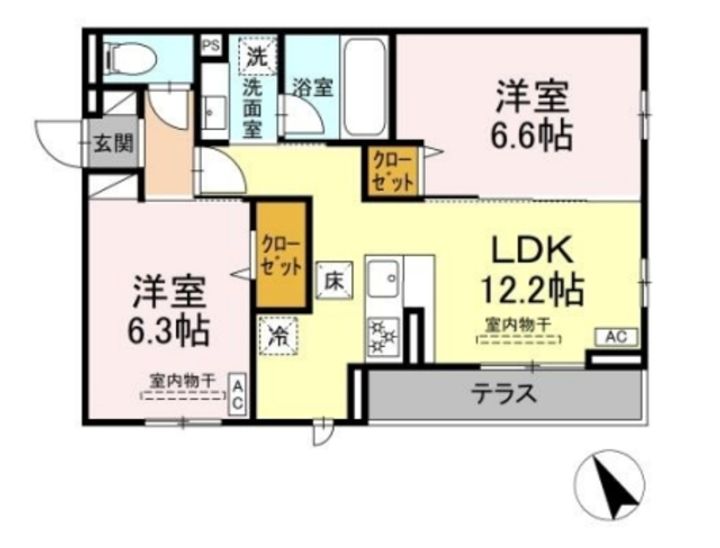 神奈川県相模原市中央区中央5(アパート)の賃貸物件の間取り