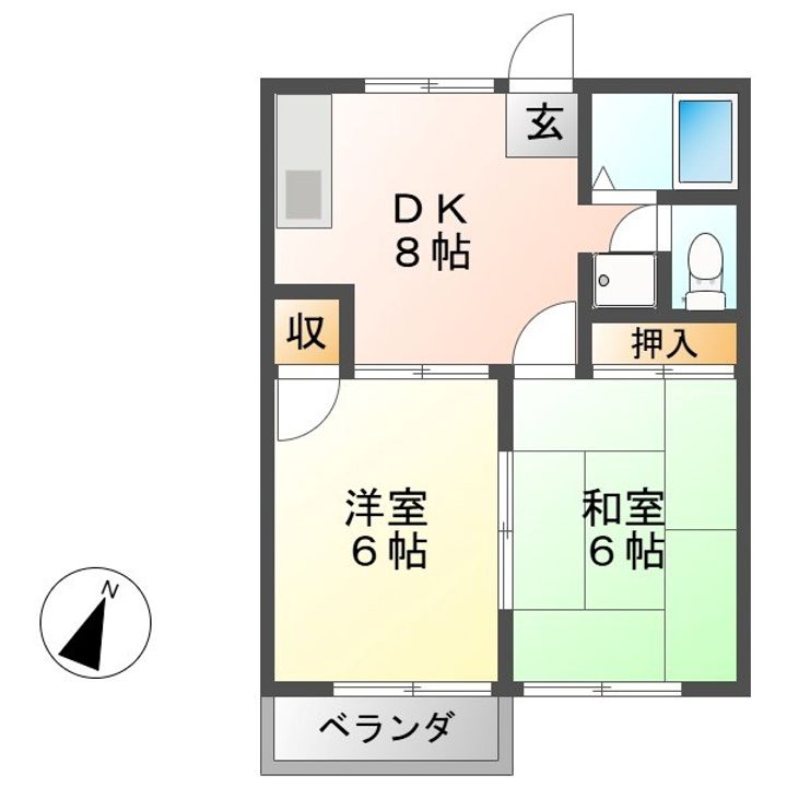 KIアパートメントAの間取り