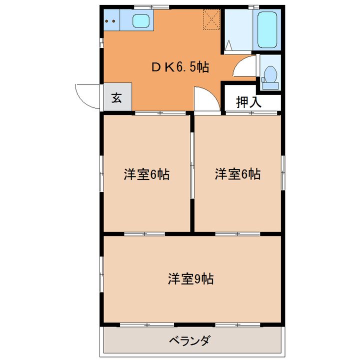 上田ハイツ南の間取り