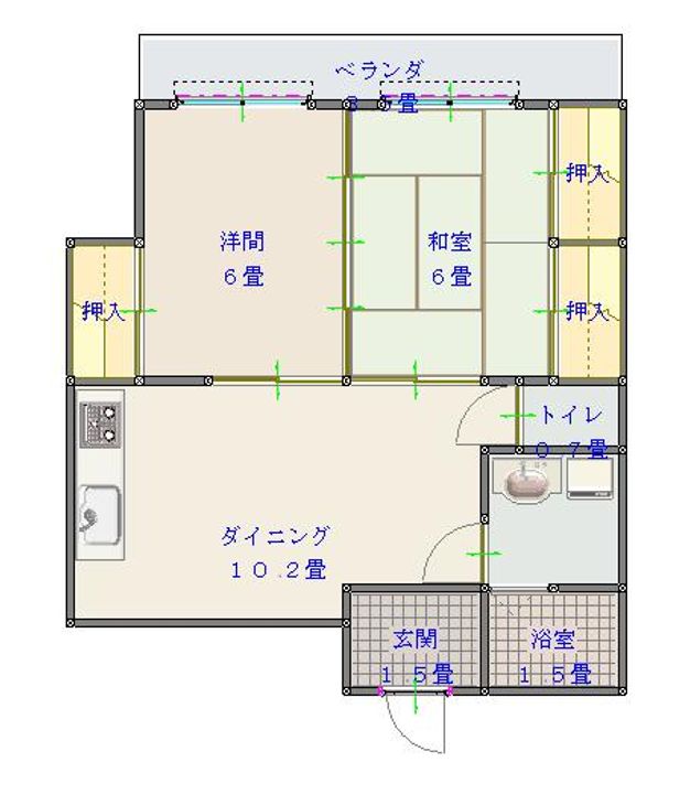 ヴィラ中川IIIの間取り