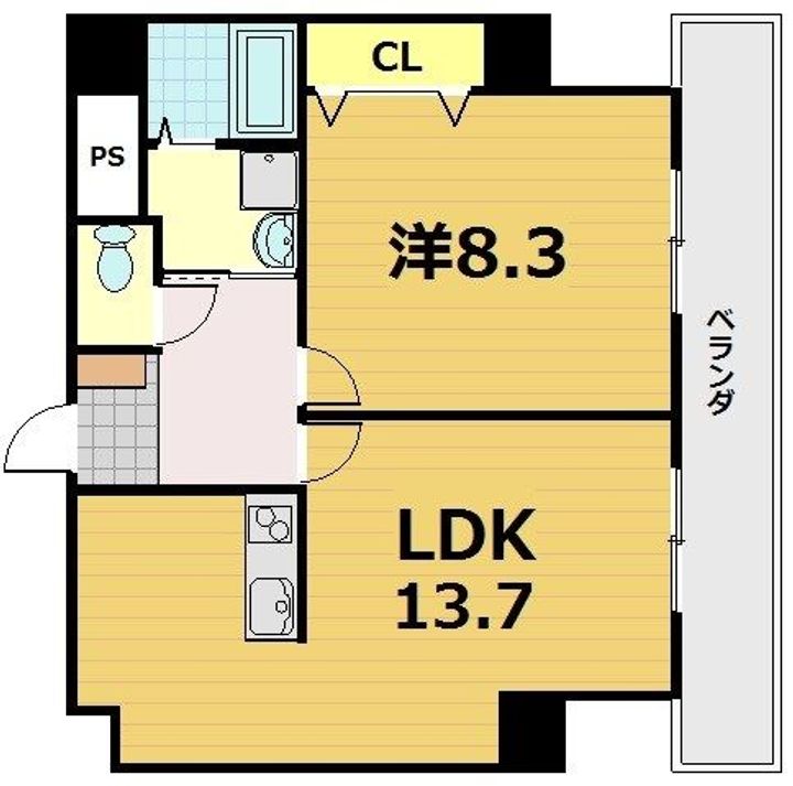 京都府京都市山科区椥辻東浦町(マンション)の賃貸物件の間取り