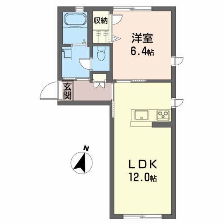 福島県いわき市常磐下湯長谷町梅ノ房(アパート)の賃貸物件の間取り