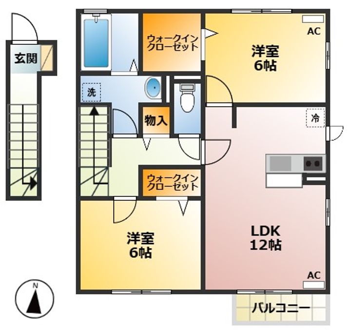 東京都三鷹市北野3(アパート)の賃貸物件の間取り