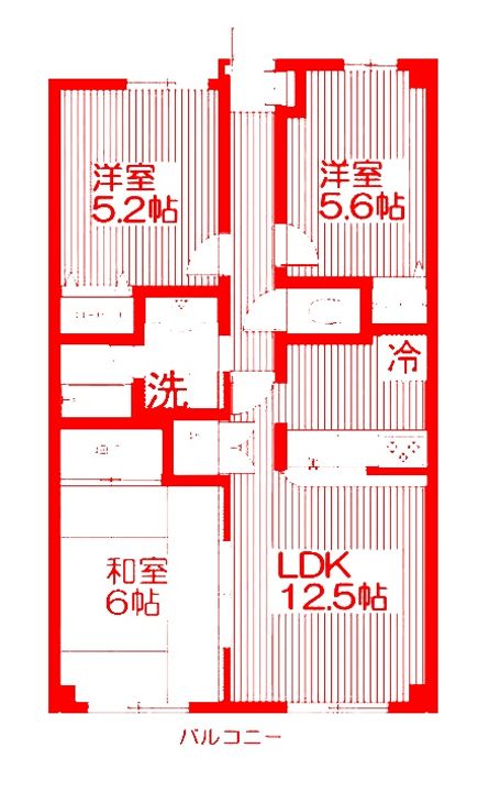 神奈川県横浜市都筑区茅ケ崎南2(マンション)の賃貸物件の間取り