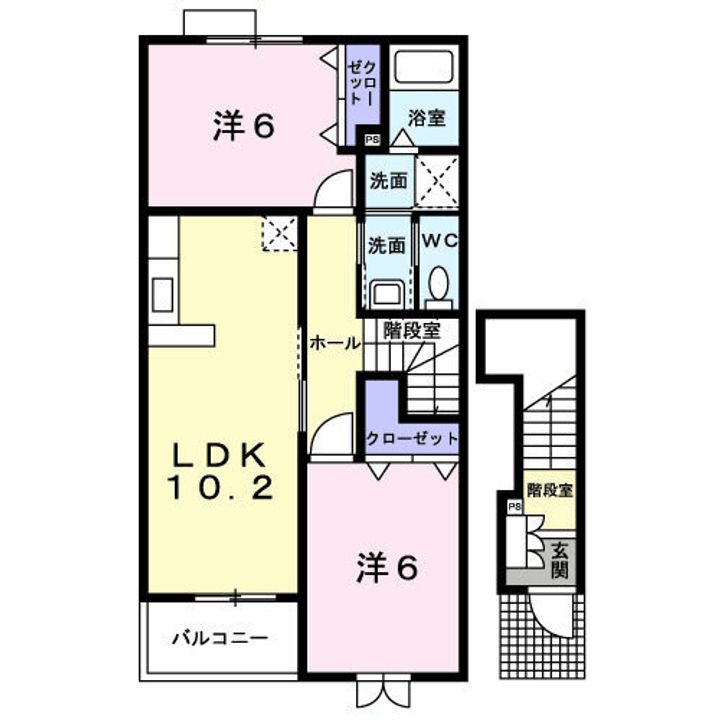 新潟県阿賀野市中央町2(アパート)の賃貸物件の間取り