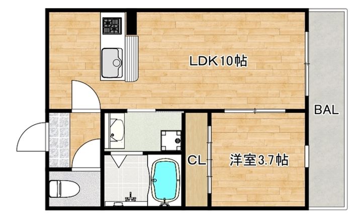 大阪府大阪市阿倍野区王子町1(マンション)の賃貸物件の間取り
