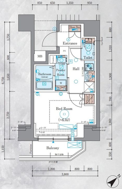 エステムコート横浜反町2の間取り