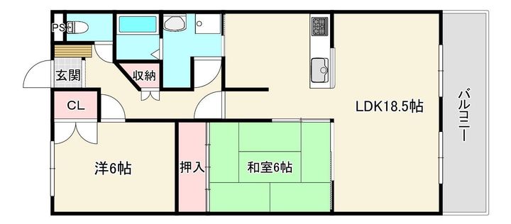徳島県徳島市北佐古一番町(マンション)の賃貸物件の間取り
