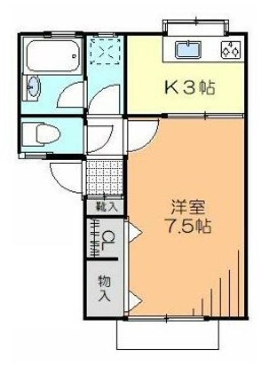 神奈川県相模原市緑区東橋本1(アパート)の賃貸物件の間取り