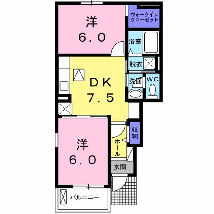 徳島県鳴門市大津町木津野字養父の内(アパート)の賃貸物件の間取り