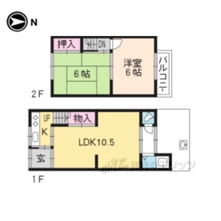 京都府京都市右京区西院西田町(一戸建)の賃貸物件の間取り