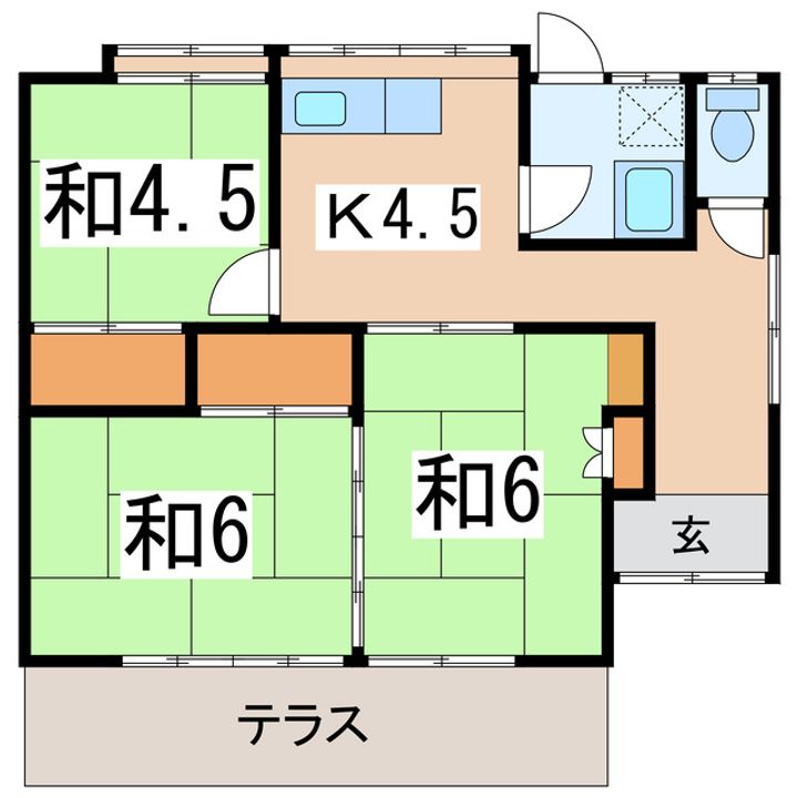 福島県喜多方市関柴町平林字七百苅(一戸建)の賃貸物件の間取り