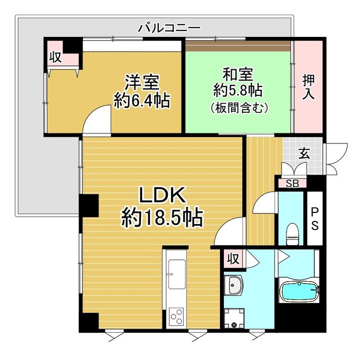 京都府京都市左京区南禅寺草川町(マンション)の賃貸物件の間取り