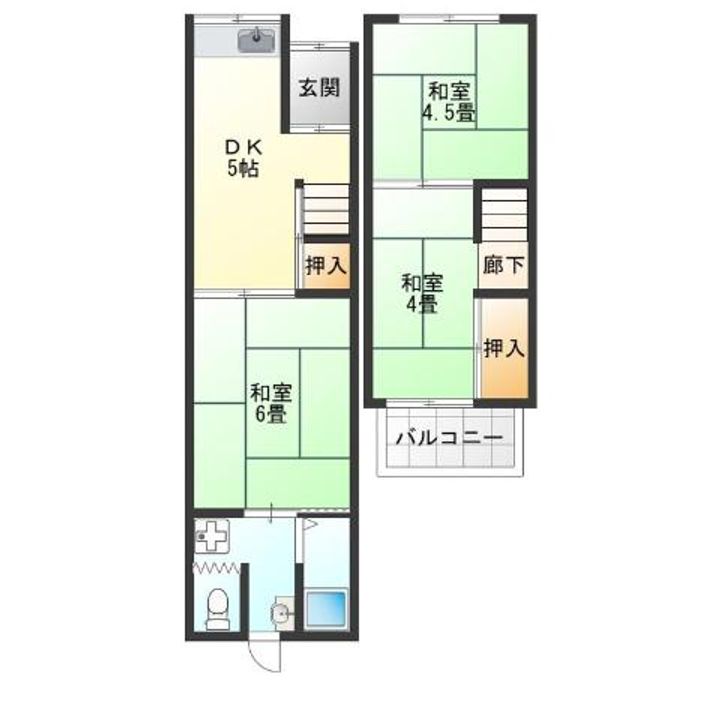 大阪府大阪市阿倍野区橋本町(一戸建)の賃貸物件の間取り