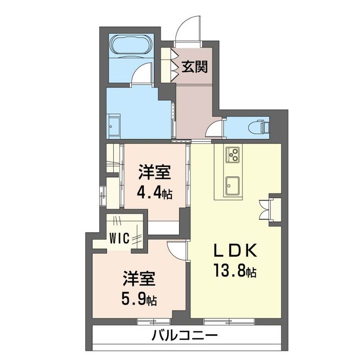アコルデ弥勒寺の間取り