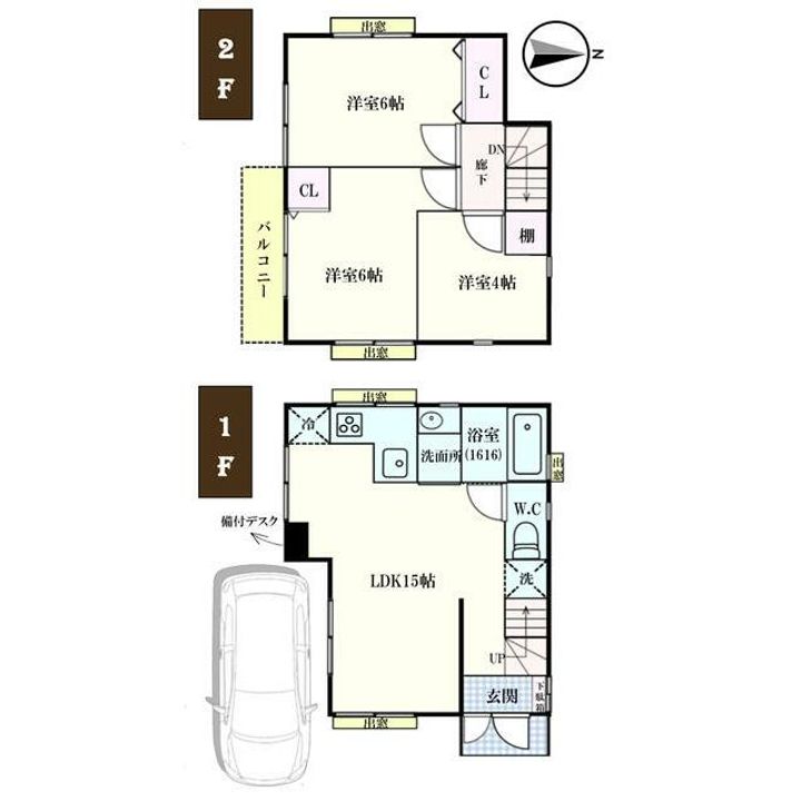 神奈川県横浜市旭区川島町(一戸建)の賃貸物件の間取り