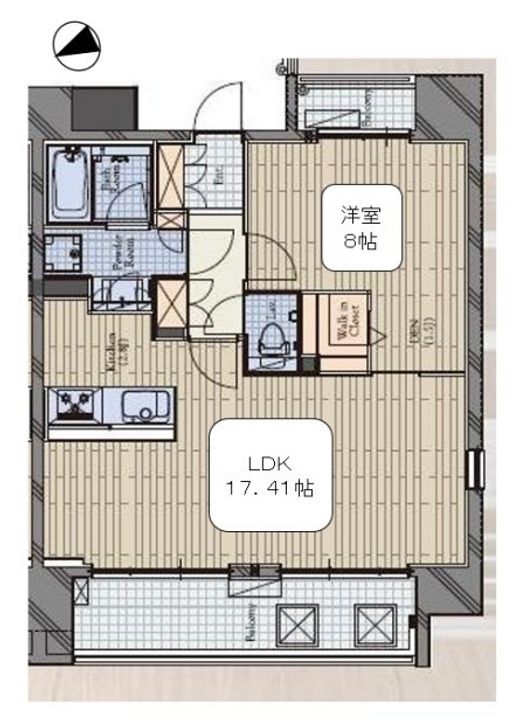 東京都港区麻布十番2(マンション)の賃貸物件の間取り