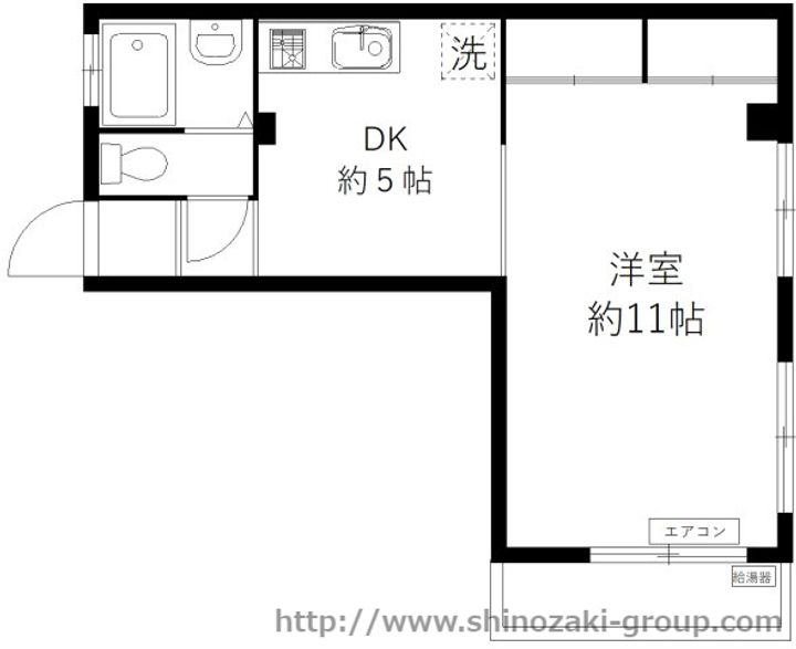 東京都渋谷区猿楽町(マンション)の賃貸物件の間取り