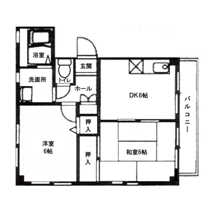 広島県広島市中区江波二本松2の賃貸マンションの間取り