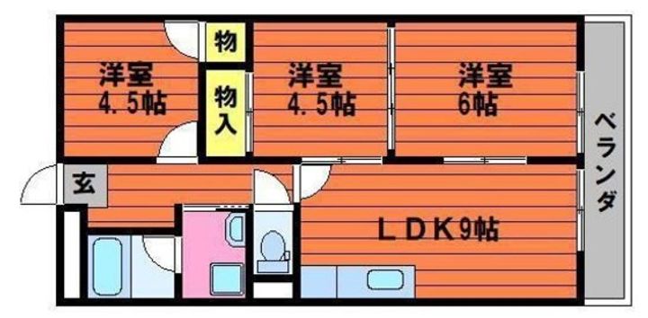 カウル十日市の間取り