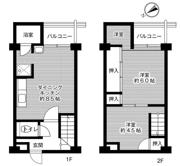 ビレッジハウス書写台1号棟の間取り