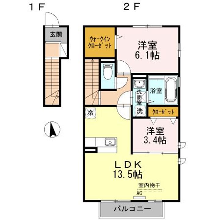 D-room桜 A棟の間取り