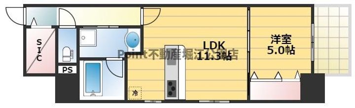 大阪府大阪市中央区内平野町2(マンション)の賃貸物件の間取り
