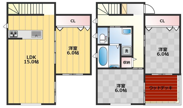 埼玉県川越市大字的場(一戸建)の賃貸物件の間取り