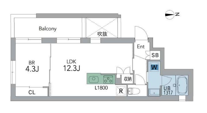 東京都中野区中央3(マンション)の賃貸物件の間取り