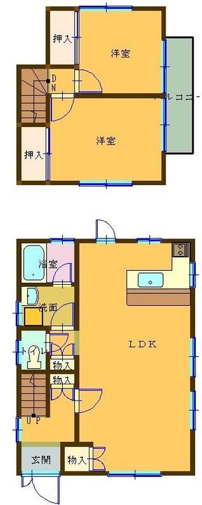 愛媛県新居浜市田の上3(一戸建)の賃貸物件の間取り