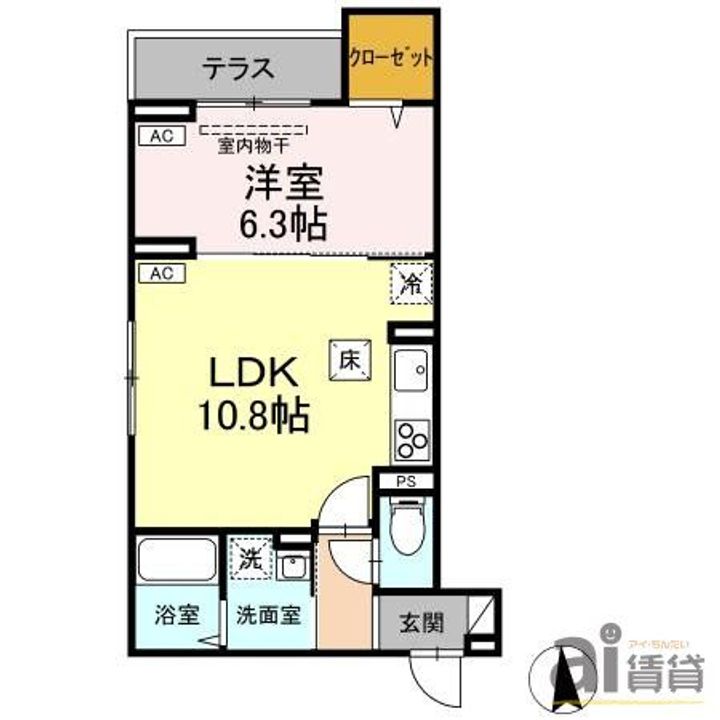 東京都小平市花小金井南町2(アパート)の賃貸物件の間取り
