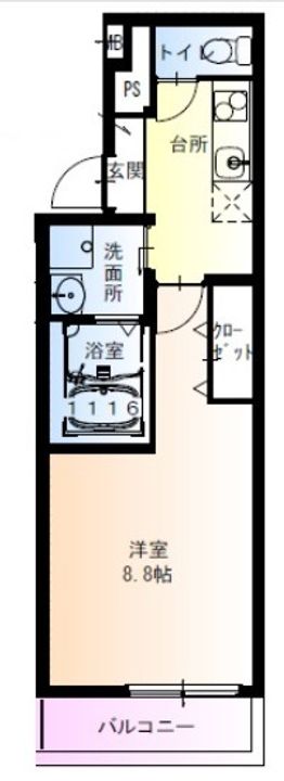 大阪府堺市北区中長尾町4(アパート)の賃貸物件の間取り