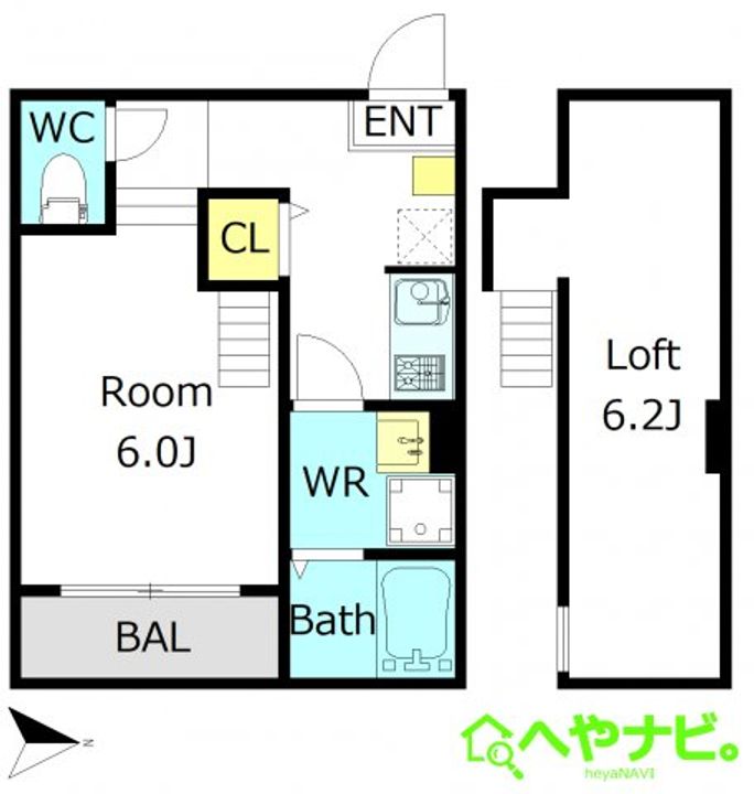 愛知県名古屋市中村区中島町1(アパート)の賃貸物件の間取り