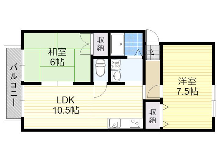アネックス皆春 B棟の間取り