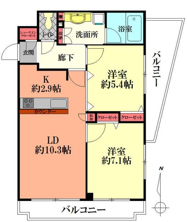 神奈川県相模原市中央区相模原1(マンション)の賃貸物件の間取り
