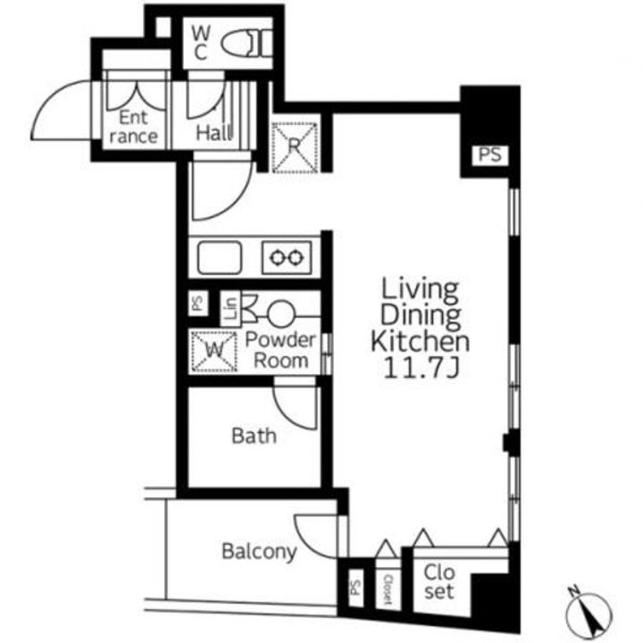 東京都港区南麻布5(マンション)の賃貸物件の間取り