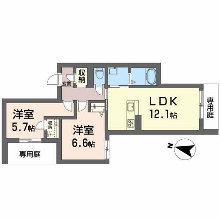 高知県高知市南金田(マンション)の賃貸物件の間取り