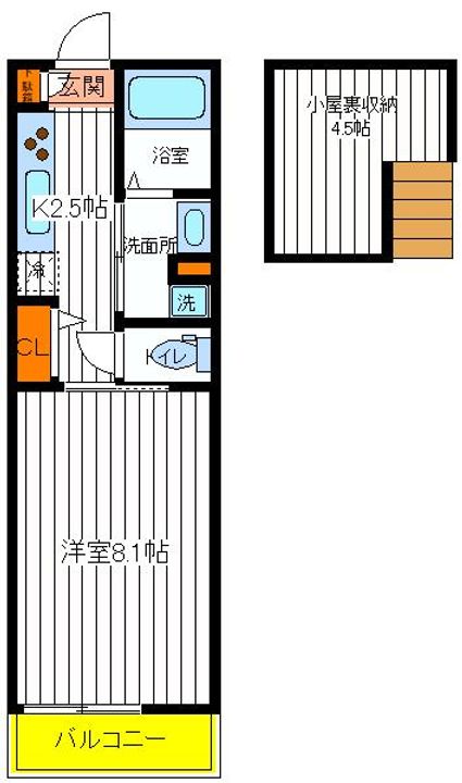 東京都立川市富士見町4(アパート)の賃貸物件の間取り