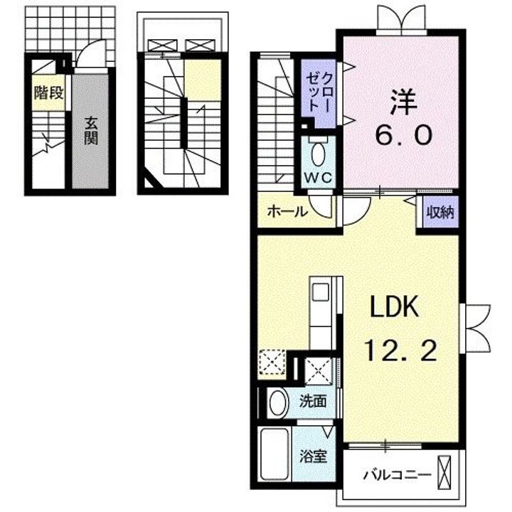 福島県福島市清水町字中谷地(アパート)の賃貸物件の間取り