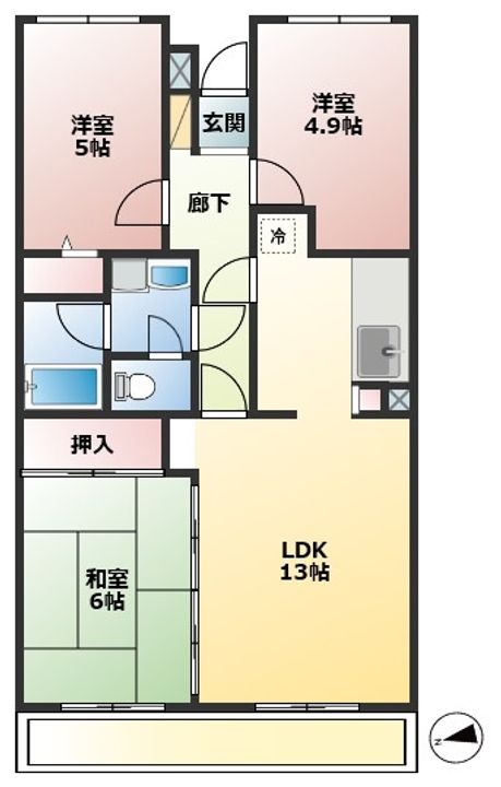シャルム春日部の間取り