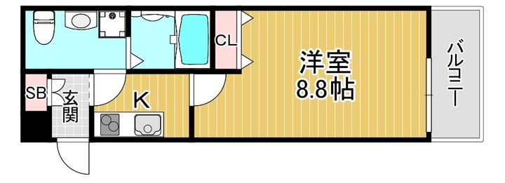大阪府大阪市旭区清水4(マンション)の賃貸物件の間取り