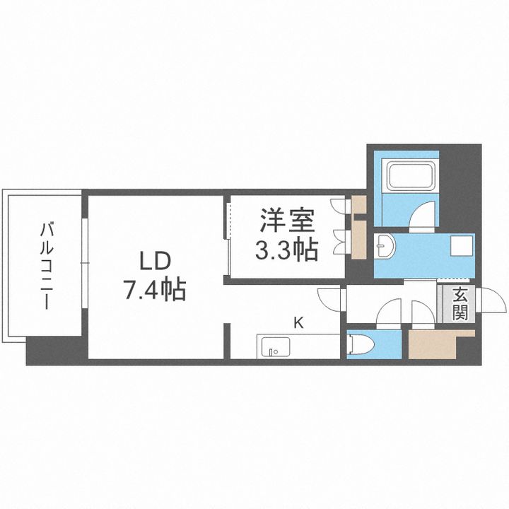 福岡県福岡市中央区渡辺通4(マンション)の賃貸物件の間取り