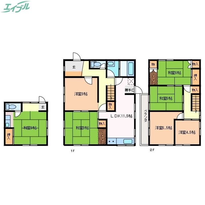 三重県名張市桔梗が丘5番町(一戸建)の賃貸物件の間取り